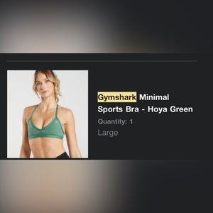 GYMSHARK minimal sports bra - Hoya Green